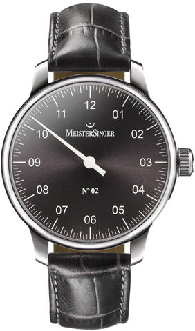 MeisterSinger Watch N. 02 AM6607 Croco Print Black