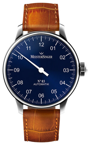 MeisterSinger Watch N. 03 AM908 Croco Print Cognac