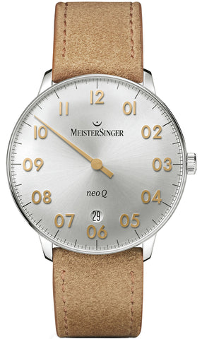 MeisterSinger Watch NEO Q NQ901GN Suede Cognac