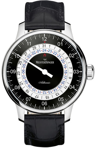 MeisterSinger Watch Adhaesio AD902 Croco Print Black