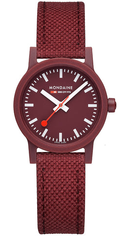 Mondaine Essence Dark Cherry Textile Watch