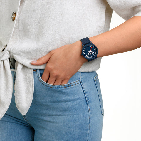 Mondaine Essence Deep Ocean Blue Textile Watch