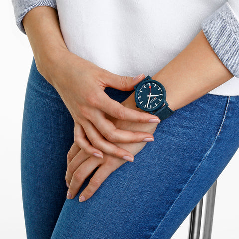 Mondaine Essence Deep Ocean Blue Textile Watch