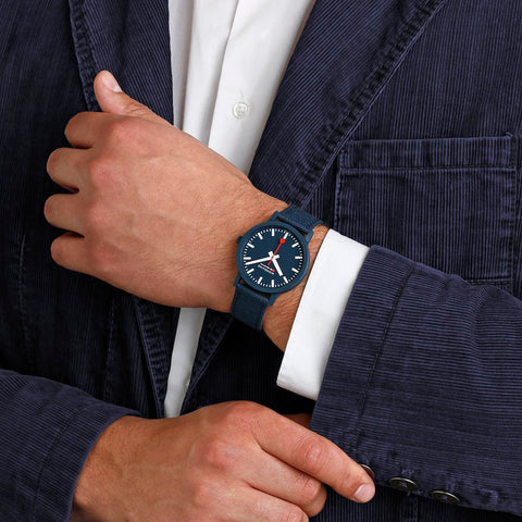 Mondaine Essence Deep Ocean Blue Textile Watch