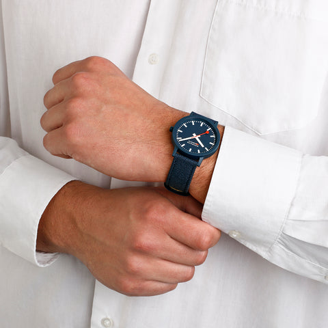 Mondaine Essence Deep Ocean Blue Textile Watch
