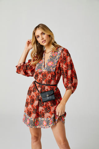 Wolf Mimi Collection Leather Red Crossbody Bag with Wristlet