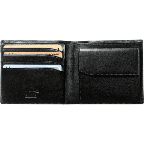 Montblanc Wallet Meisterstuck 4cc With Coin Case Black 7164