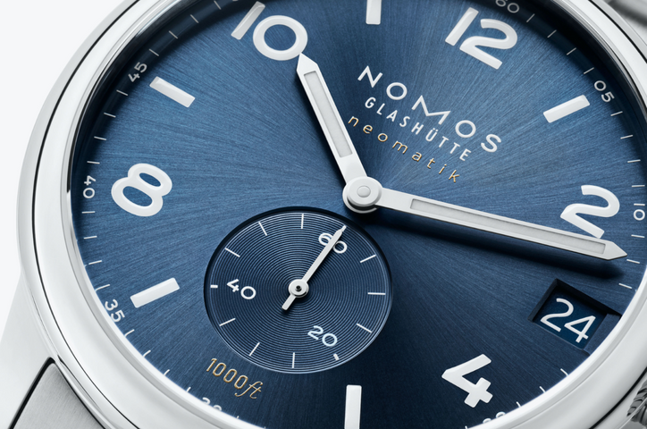 Nomos Glashutte Club Sport Neomatik 42 Date Blue Sapphire Crystal Watch