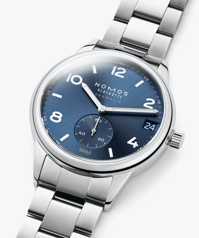Nomos Glashutte Club Sport Neomatik 42 Date Blue Sapphire Crystal Watch