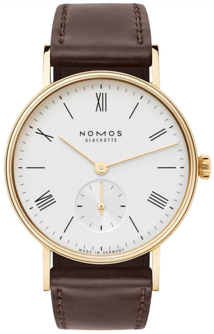 Nomos Glashutte Watch Ludwig 33 Gold Sapphire Crystal 210