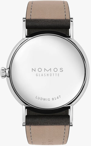 Nomos Glashutte Ludwig 33 Noir Steel Back Watch