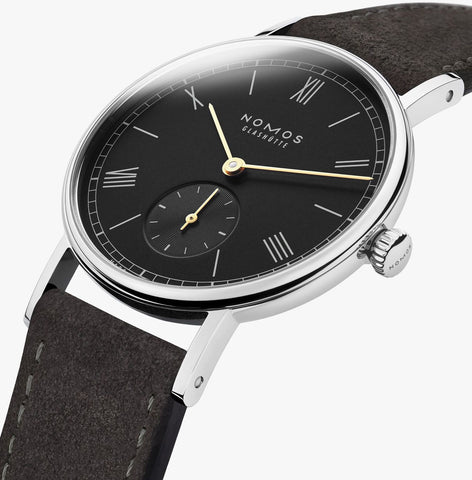 Nomos Glashutte Ludwig 33 Noir Steel Back Watch