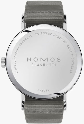 Nomos Glashutte Tangente 38 Doctors Without Borders 50 Year Anniversary Edition Steel Back Watch