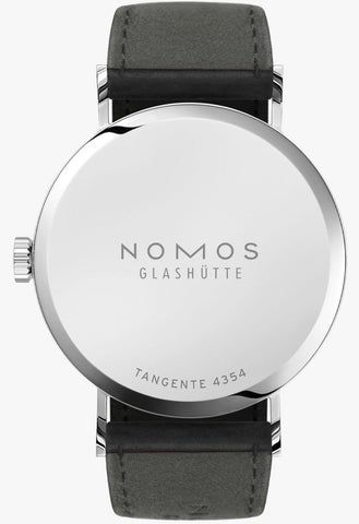 Nomos Glashutte Tangente Neomatik Platinum Grey Steel Back Watch