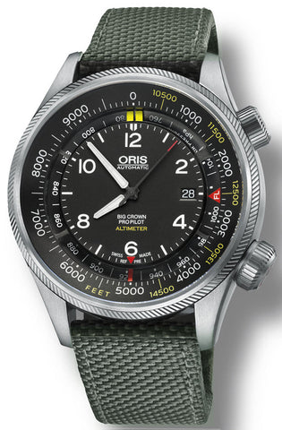 Oris Watch Big Crown ProPilot Altimeter Feet Textile Olive 01 733 7705 4134 Textile Olive