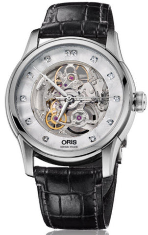 Oris Watch Artelier Skeleton Diamonds Leather 01 734 7670 4019-07 5 21 70FC