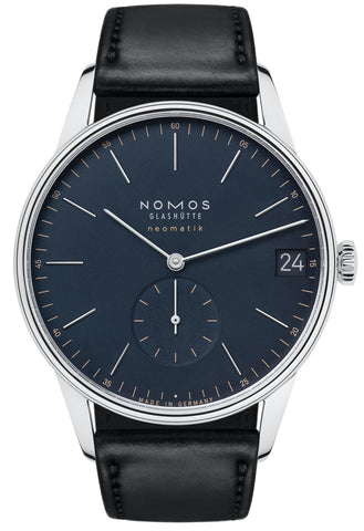 Nomos Glashutte Watch Orion Neomatik 41 Date Midnight Blue Sapphire Crystal 363