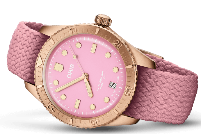 Oris Divers Sixty Five Cotton Candy Bronze Lipstick Pink