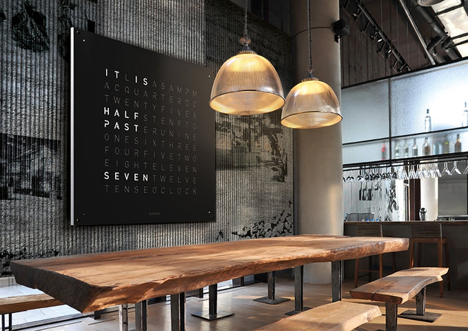 QLOCKTWO Earth 180 Black Pepper Wall Clock Watch