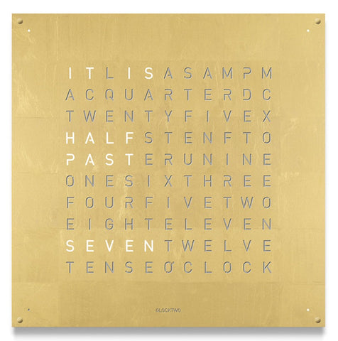 QLOCKTWO 180 Creators Edition Gold Wall Clock 180cm Q180V1ENGD