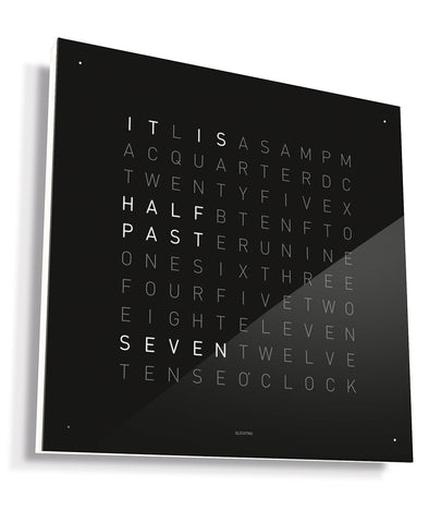 QLOCKTWO Classic Black Ice Tea Wall Clock 45cm D