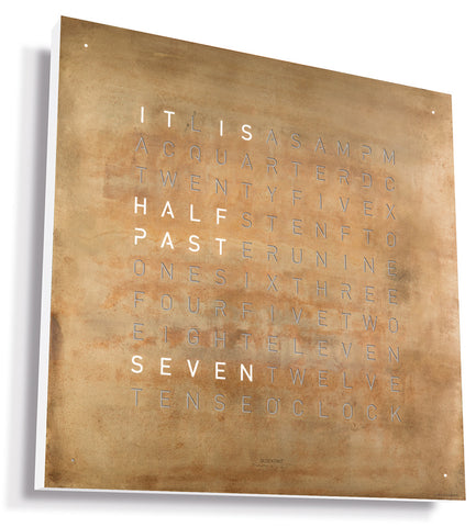 QLOCKTWO Earth 45 Creators Edition Silver & Gold Wall Clock Watch