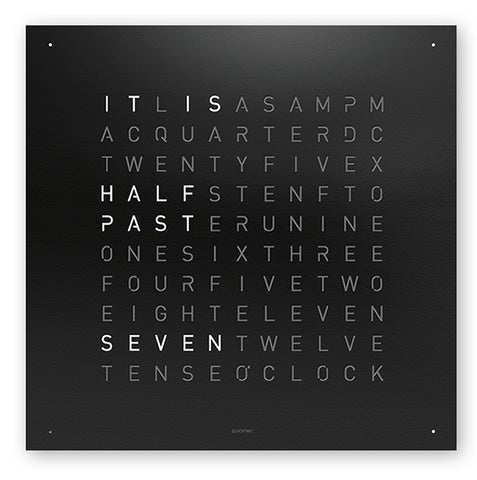 QLOCKTWO Classic Black Pepper Wall Clock 45cm FCENBLPC