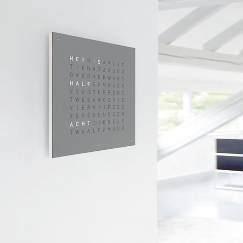 QLOCKTWO Earth 45 Grey Pepper Wall Clock Watch