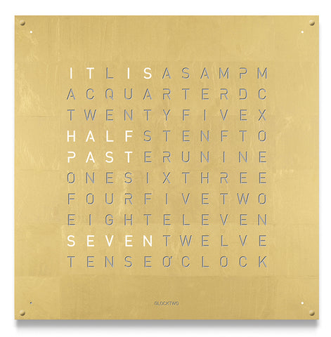 QLOCKTWO Large Creators Edition Gold Wall Clock 90cm LG4ENGD