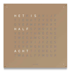 QLOCKTWO Large Hazelnut Wall Clock 90cm LG4ENHAPC