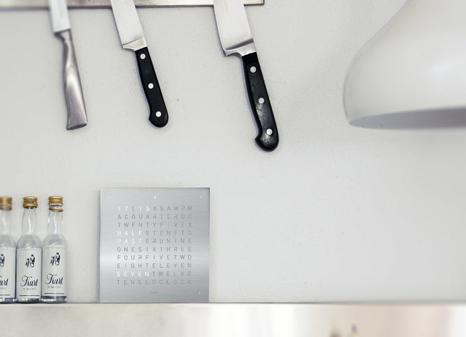 QLOCKTWO Earth 13.5 Full Metal Table Clock Watch