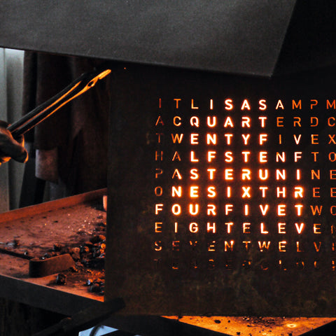 QLOCKTWO Earth 90 Creators Edition Rust Wall Clock Watch