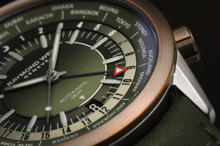 Raymond Weil Freelancer GMT Worldtimer Green D