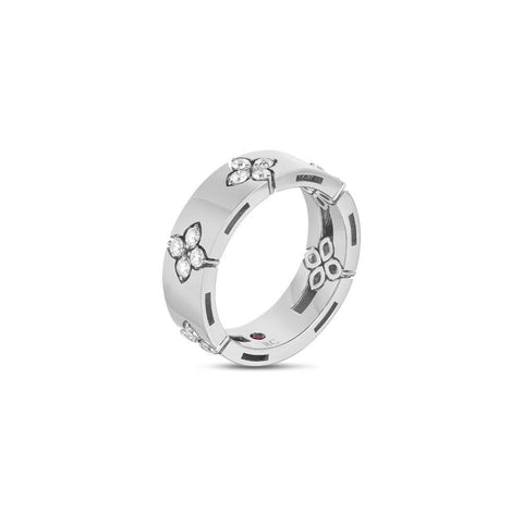 Roberto Coin Love in Verona 18ct White Gold Diamond 6mm Wide Ring ADR888RI2011 W