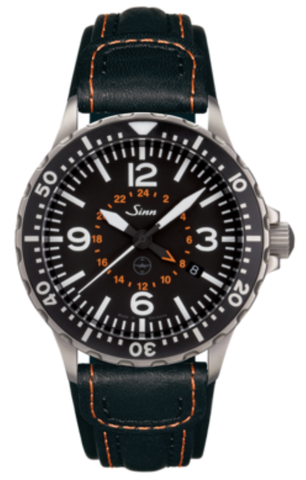 Sinn Watch 857 UTC Testaf Leather 857.040 LEATHER W/ORANGE STITCHING