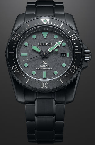 Seiko Watch Prospex Black Series Night Vision Solar Divers Limited Edition