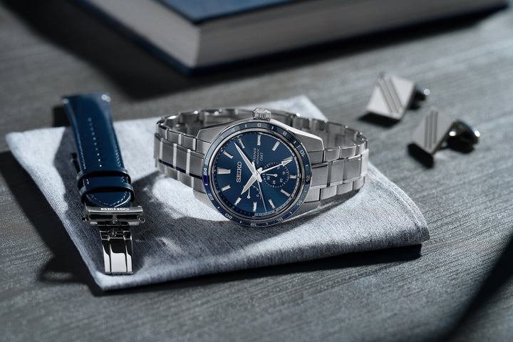 Seiko Presage Watch Sharp Edged Ao-Fuji GMT Limited Edition