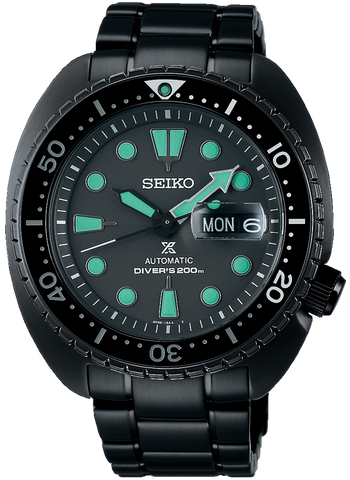 Seiko Watch Prospex Black Series Night Vision Turtle Diver SRPK43K1