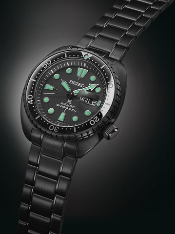 Seiko Prospex Black Series Night Vision Turtle Diver Watch