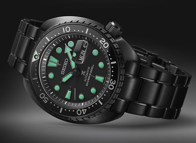 Seiko Prospex Black Series Night Vision Turtle Diver Watch