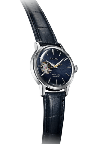 Seiko Presage Cocktail Collection Open Heart Blue Moon Watch