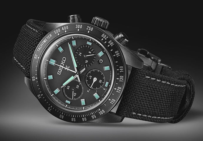 Seiko Prospex Black Series Night Vision Solar Speedtimer Chronograph Watch