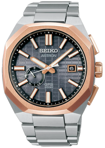 Seiko Astron Watch GPS Solar Rose Gold Crystal Box SSJ014J1.