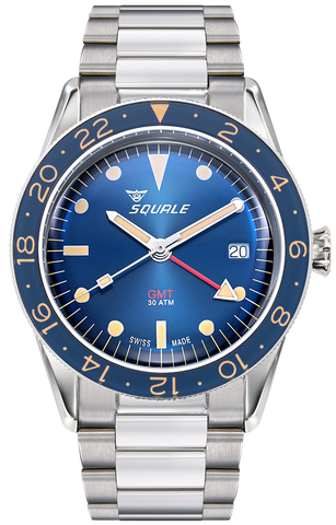 Squale Watch Sub-39 GMT Blue Vintage Bracelet SUB39GMTB.BR22