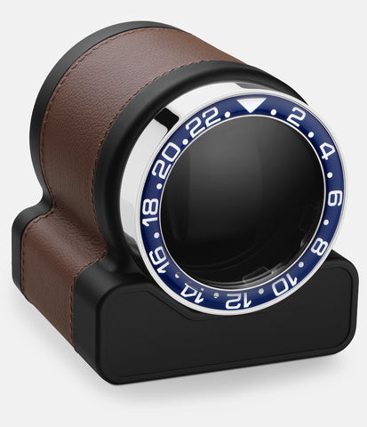 Scatola del Tempo Watch Winder Rotor One Chestnut Blue Bezel 03008.CSIL 03015.GHB