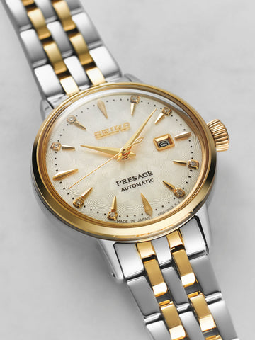 Seiko Presage Cocktail Time White Lady Diamond Twist Watch