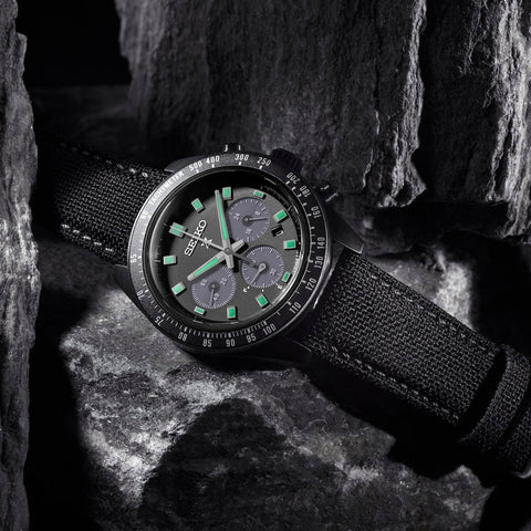 Seiko Prospex Black Series Night Vision Solar Speedtimer Chronograph Watch