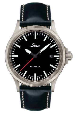 Sinn Watch 556 I RS Cowhide Black Contrasting Seam White 556.0106 Cowhide Black Contrasting Seam White