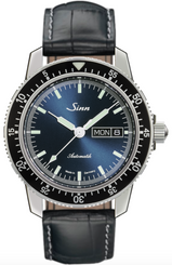 Sinn Watch 104 St Sa I B Aligator Black White Stitch 104.013 Aligator Black