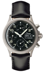 Sinn Watch 356 Pilot Cowhide Black With Orange 356.020 Cowhide Black